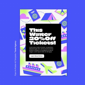 旅行冒险平面海报模板设计